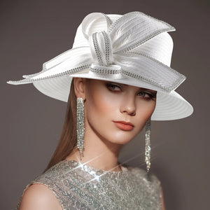 Deluxe New White Church Hat for Women