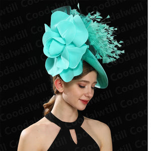 🌸 Big Flower Wedding Fascinator Hat – Elegant Women’s Headpiece for Special Occasions