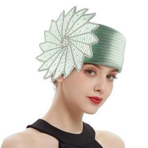 Fancy Satin Cloth Church Hat for Women