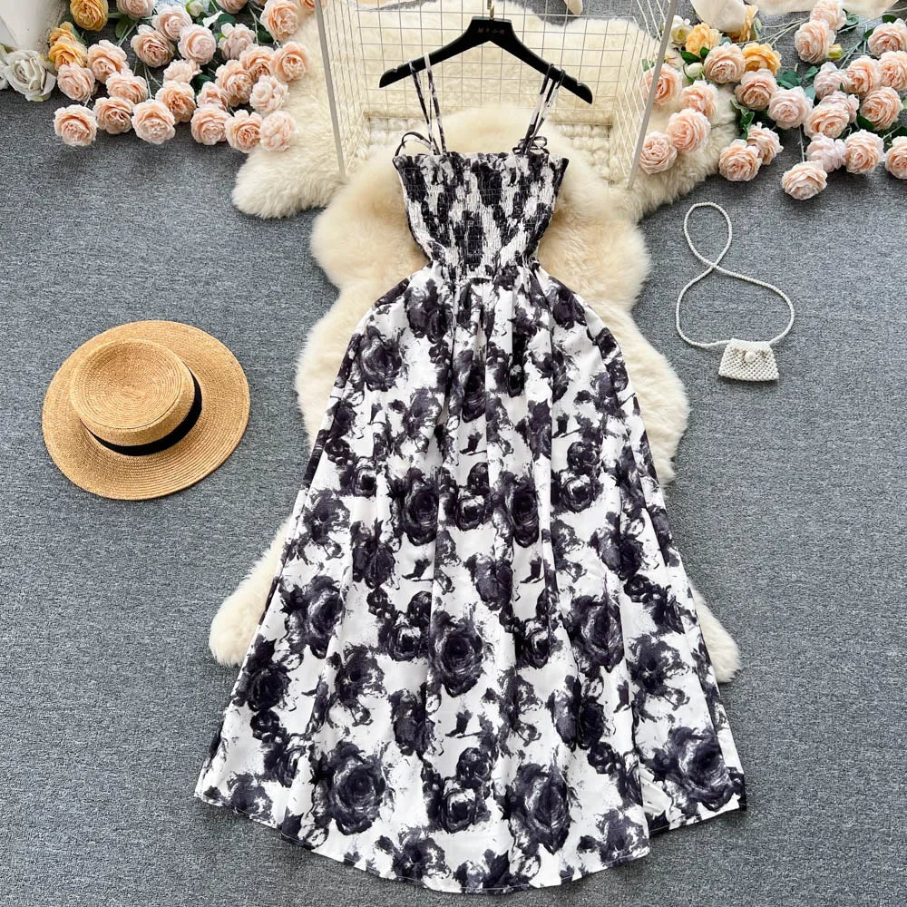 πΉSummer Rose Flower Print Romantic Retro Dress πΉ