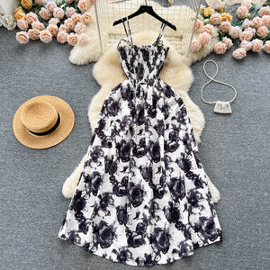 🌹Summer Rose Flower Print Romantic Retro Dress 🌹