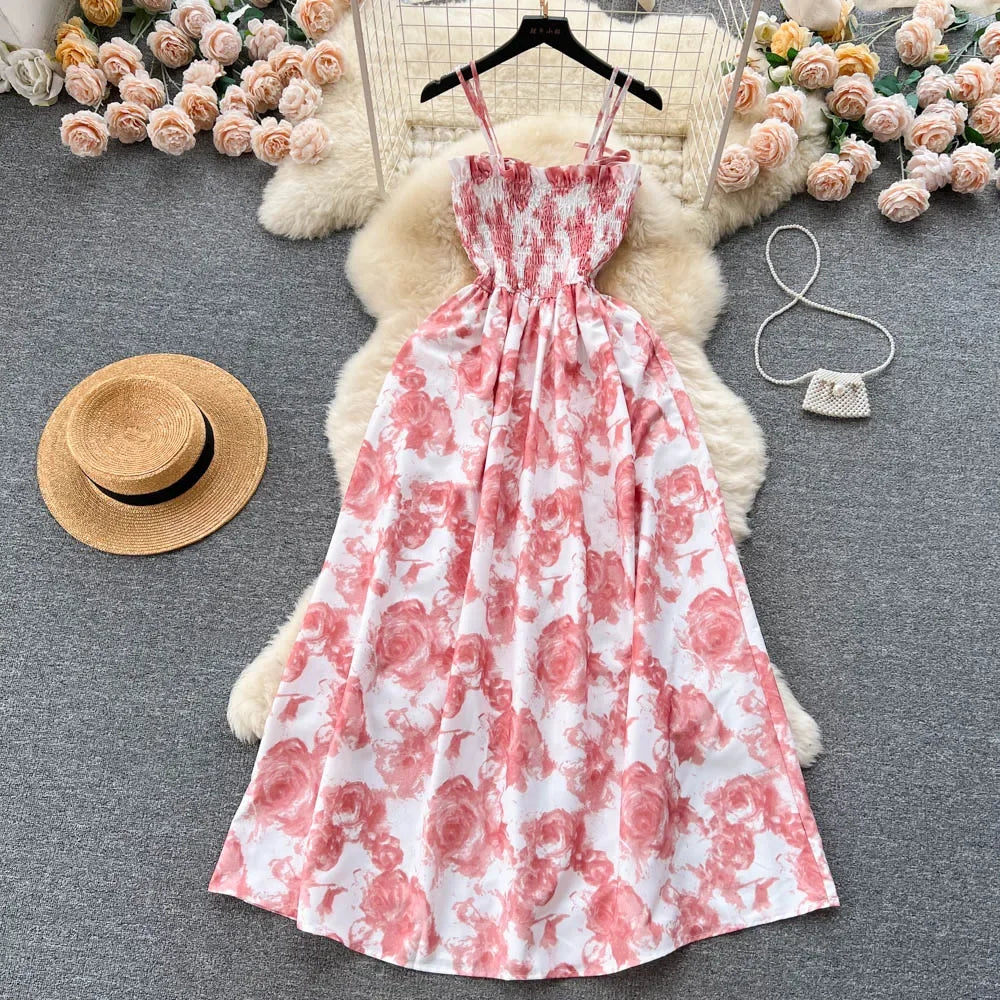 πΉSummer Rose Flower Print Romantic Retro Dress πΉ