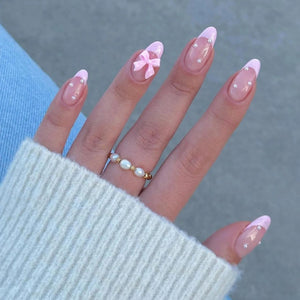 💕 New Arrival – 24pcs Short French Press-On Nails