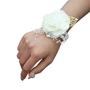 Elegant Wedding Wrist Corsage & Boutonniere Set – Perfect for Your Special Day