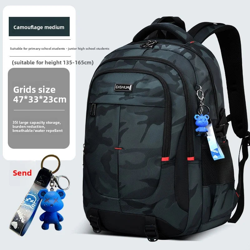 π 2025 New Camouflage School Backpack for Boys