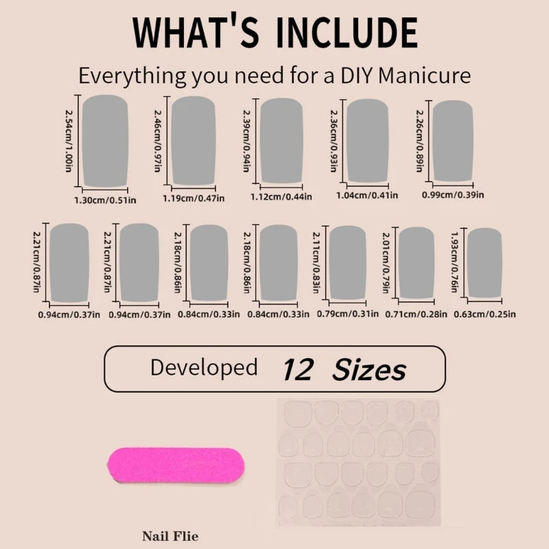 π Chic Bow Tie Press-On Nails β Glossy Nude, Medium Long Square