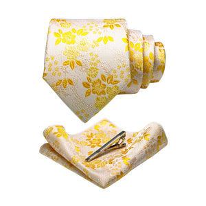 JEMYGINS Floral Silk Men’s Tie Set – Elevate Your Style with Elegance
