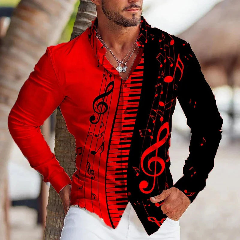 π΅ Summer 2023 Music Button-Up Shirt β Stylish & Comfortable! π΅