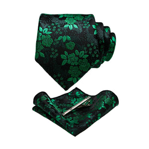 JEMYGINS Floral Silk Men’s Tie Set – Elevate Your Style with Elegance