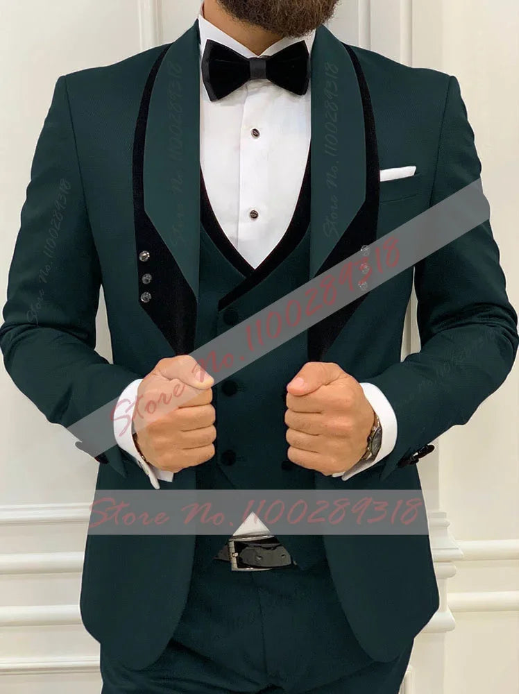 β¨ Latest Black Menβs Formal 3-Piece Suit β¨