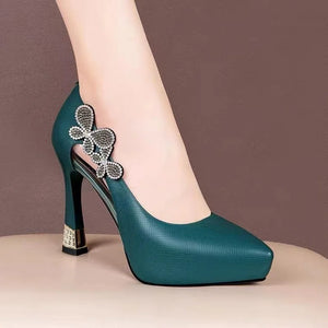 Genuine Leather Women’s Platform Pumps