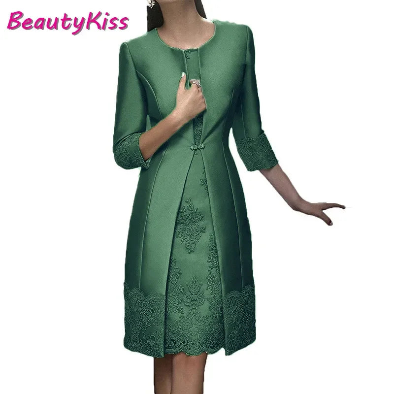 Elegant Mother of the Bride 2-Piece Outfit with Jacket β Candy Color Formal Gown