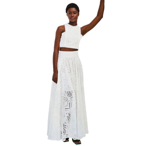 Women’s 2-Piece Outfit – Tank Crop Top & Long Skirt Set