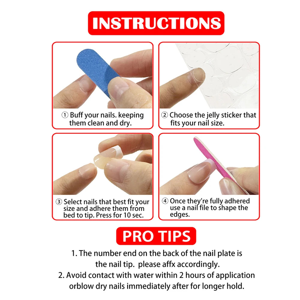 π New Arrival β 24pcs Short French Press-On Nails