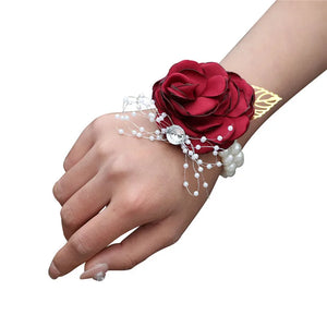 Elegant Wedding Wrist Corsage & Boutonniere Set – Perfect for Your Special Day