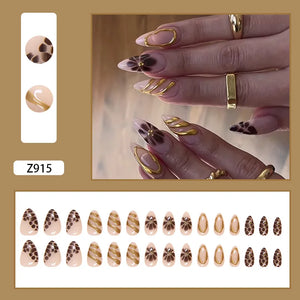 ๐ผ 24pcs White Flower Press-On Nails โ INS Yellow & Pink Blush Tones