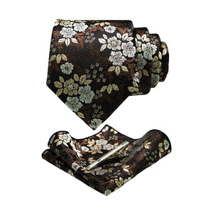 JEMYGINS Floral Silk Men’s Tie Set – Elevate Your Style with Elegance