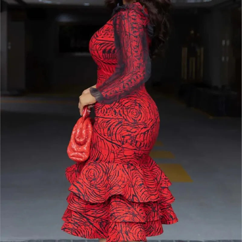 Spring & Autumn Women's Printed Dress – Effortless Elegance for Every Occasion