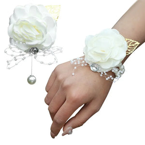 Elegant Wedding Wrist Corsage & Boutonniere Set – Perfect for Your Special Day