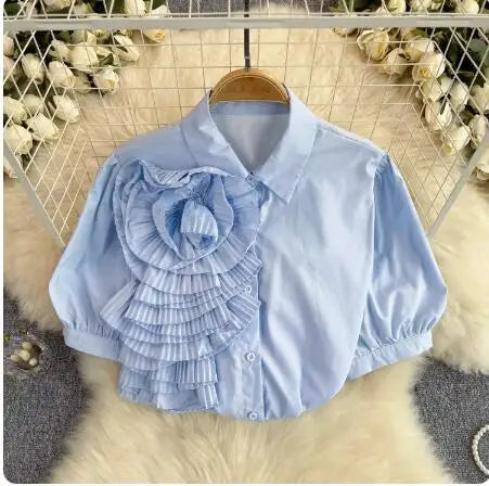 OCEANLOVE 3D Floral Blouse β Elegance in Every Petal πΈ