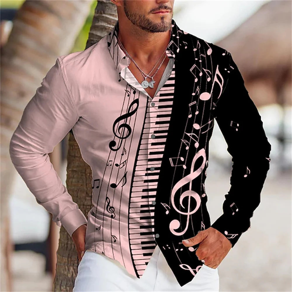 π΅ Summer 2023 Music Button-Up Shirt β Stylish & Comfortable! π΅