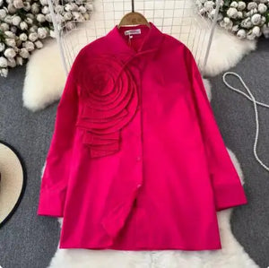 OCEANLOVE 3D Floral Blouse β Elegance in Every Petal πΈ