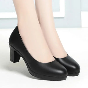 Block Heel Platform Pumps – Elegant & Comfortable Women’s Office Shoes