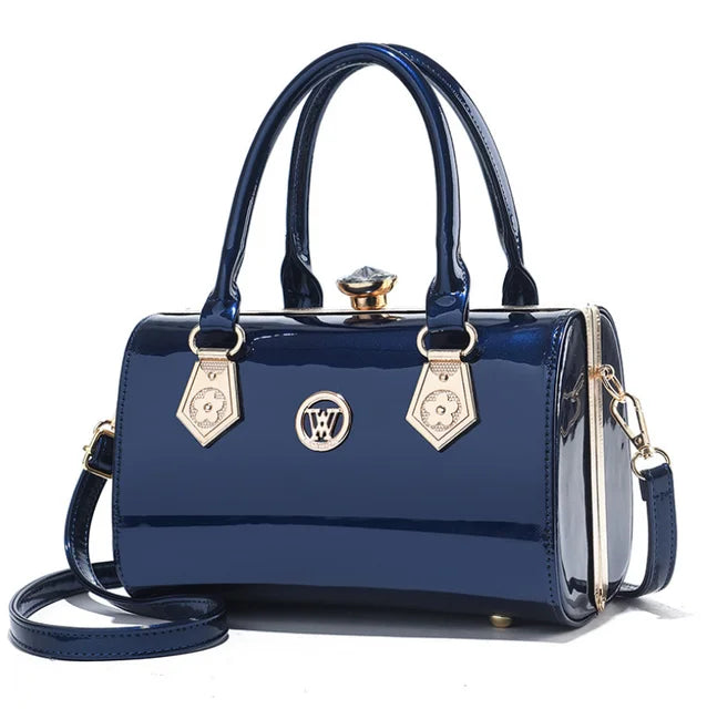 Luxury Patent Leather Women’s Bag – European Diamond Handbag