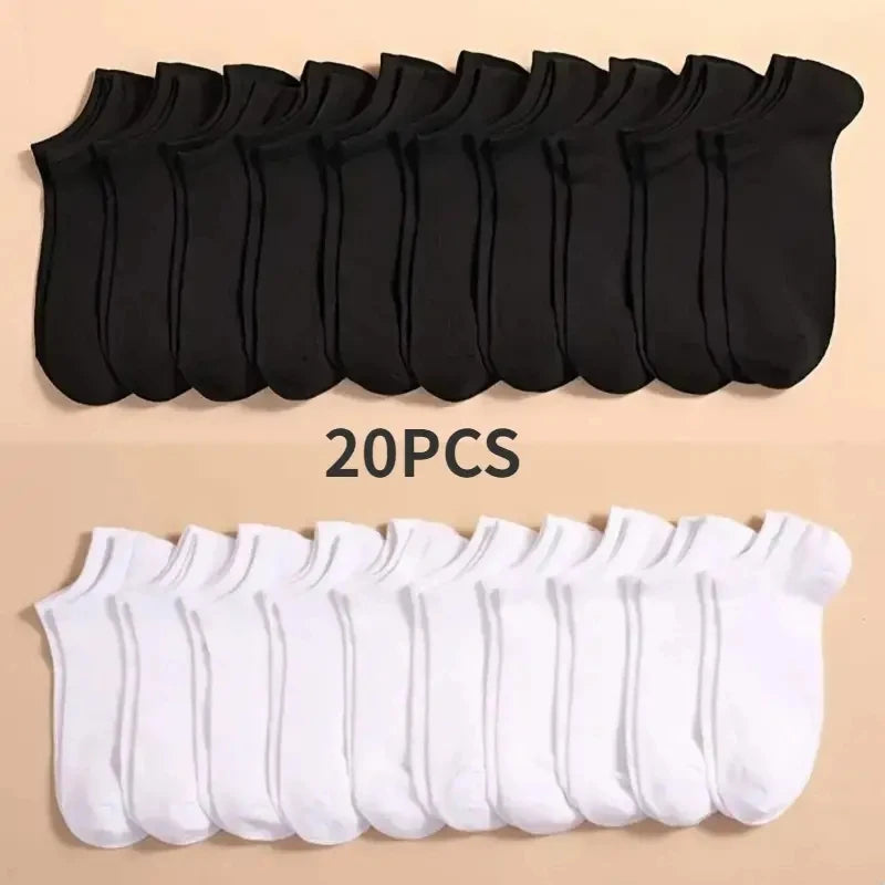 🧦 10/20 Pairs Unisex Low-Cut Boat Socks – Breathable, Comfy & Everyday Ready
