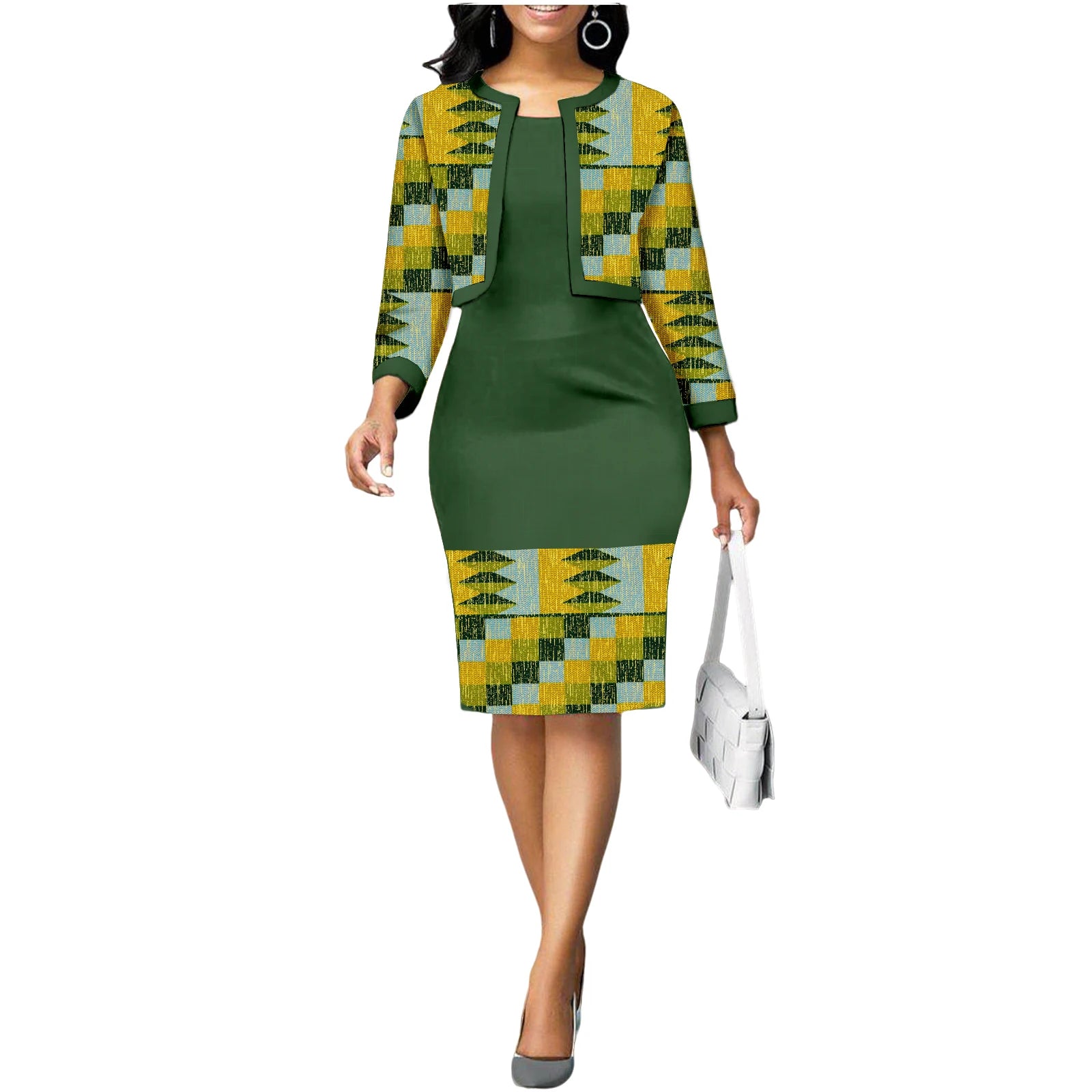 πΊ African Wax Print Coat & Dress Set for Women β Dashiki Ankara 2-Piece Outfit