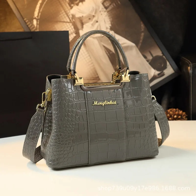 Luxury Crocodile-Embossed Tote β Elevate Your Elegance