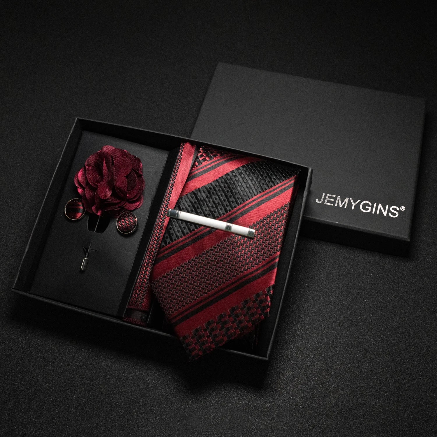 Wine Red Paisley Silk Tie Set – A Touch of Elegance for Every Occasion