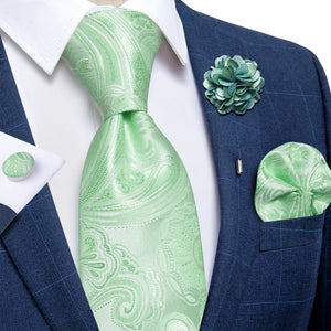 Blue Silver Paisley Neck Tie Set for Men