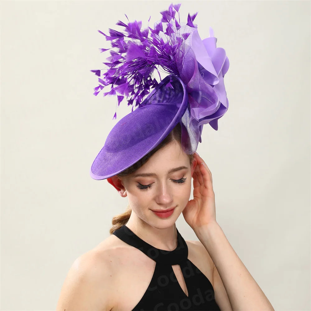 πΈ Big Flower Wedding Fascinator Hat β Elegant Womenβs Headpiece for Special Occasions