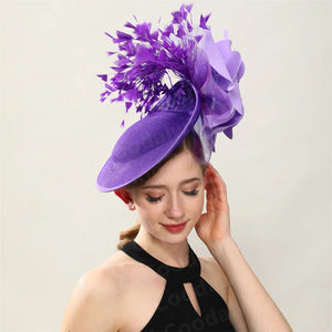 🌸 Big Flower Wedding Fascinator Hat – Elegant Women’s Headpiece for Special Occasions