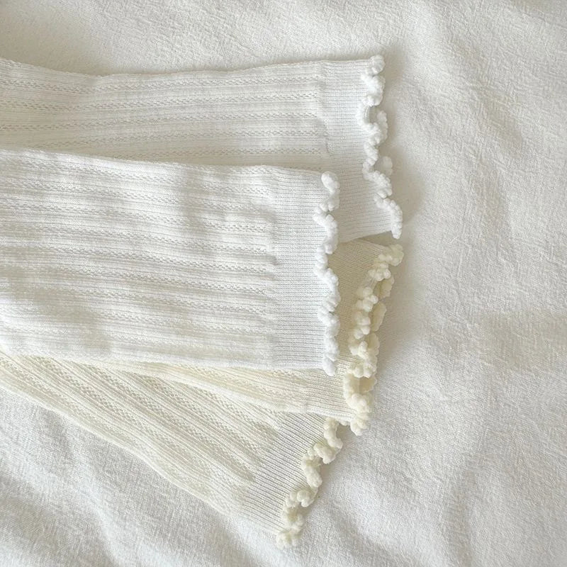 🧦 Women’s Summer Hollow Mesh Tube Socks – “Ear Fungus” Edge Pile Socks