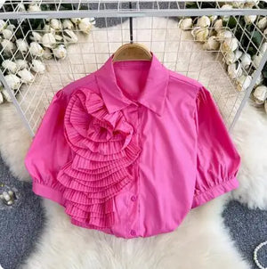 OCEANLOVE 3D Floral Blouse β Elegance in Every Petal πΈ