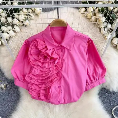 OCEANLOVE 3D Floral Blouse β Elegance in Every Petal πΈ