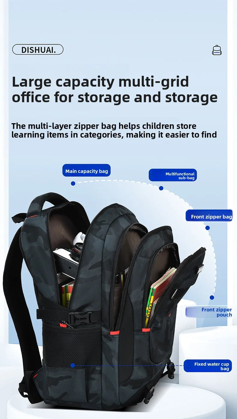 π 2025 New Camouflage School Backpack for Boys