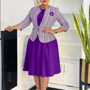 πΊ Dashiki African Dress for Women β Bodycon Midi Dress with Matching Coat (Autumn/Winter)