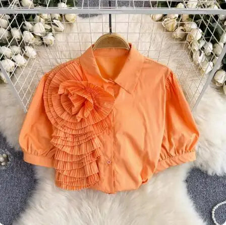 OCEANLOVE 3D Floral Blouse β Elegance in Every Petal πΈ