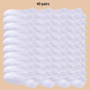 𧦠Unisex Solid Color Ankle & Boat Socks β 10/20/40 Pairs