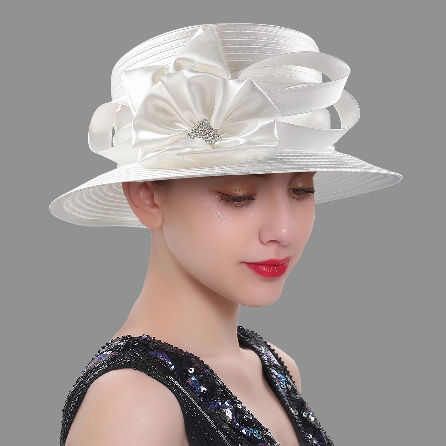 Deluxe New White Church Hat for Women