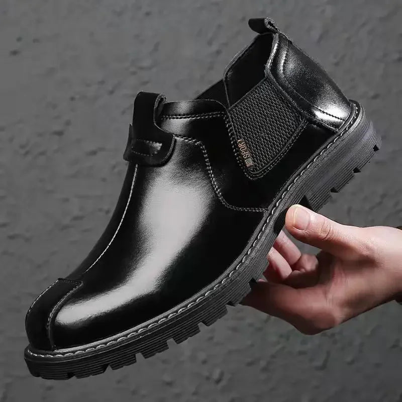 Luxury Men's Chelsea Boots - Retro High-Top Leather Ankle Boots for 2024 Fashion