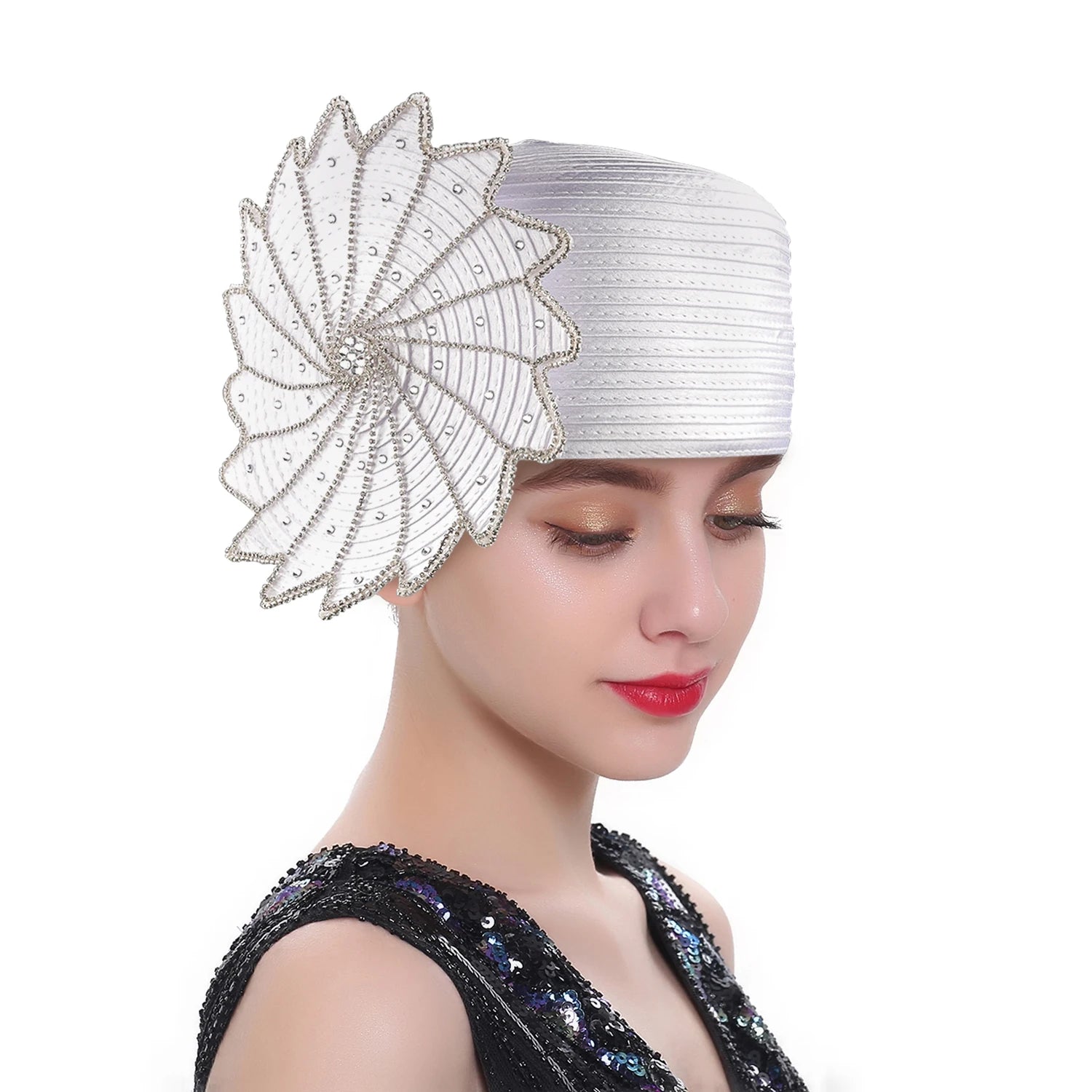 Fancy Satin Cloth Church Hat for Women