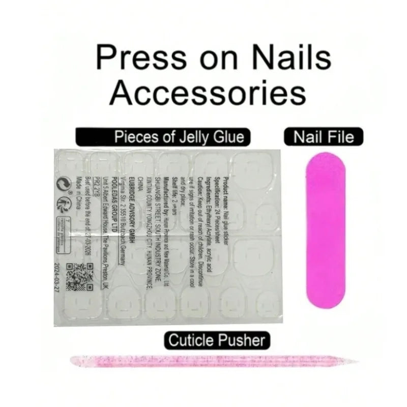 π 10pcs Sweet Short Press-On Nails β Bow & Cute KT Cat with Duck French Tips