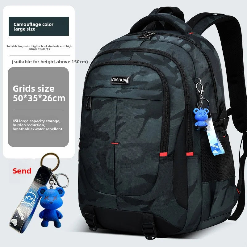 π 2025 New Camouflage School Backpack for Boys