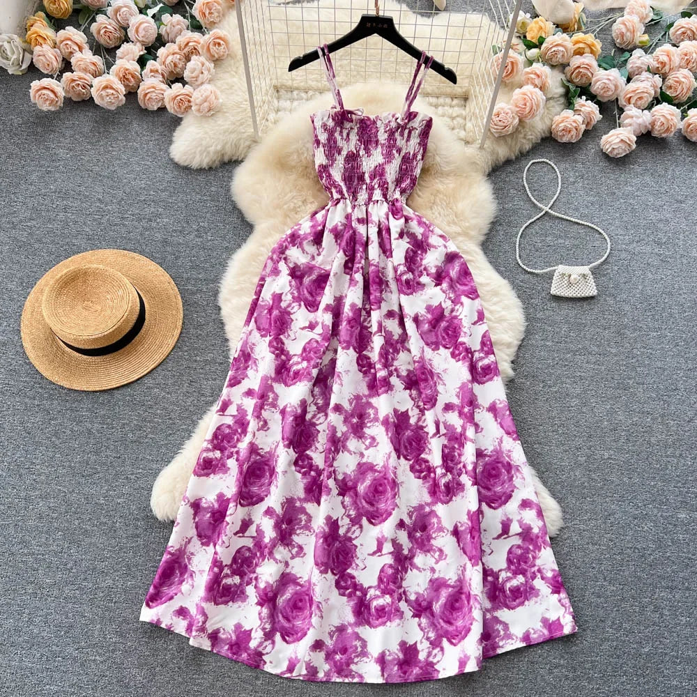 πΉSummer Rose Flower Print Romantic Retro Dress πΉ