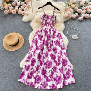 🌹Summer Rose Flower Print Romantic Retro Dress 🌹