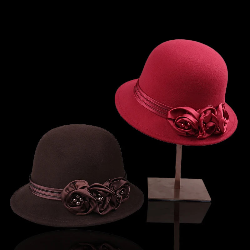 Elegant Adjustable Flower Decorated Hat